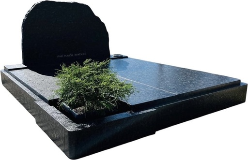 [4845] Dvojhrob žula Steel Grey kožený povrch