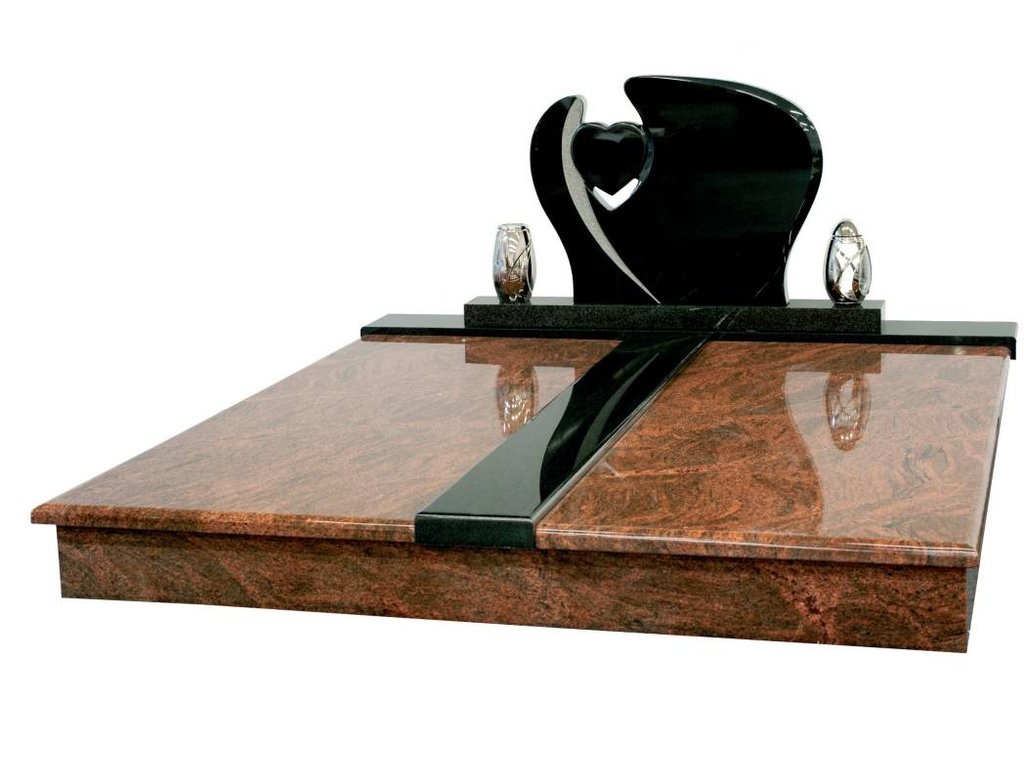 Doppelgrab Granit Multicolor Red / Nero Assoluto