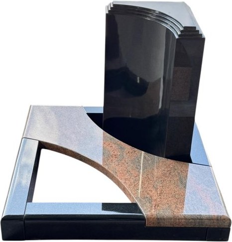 [6136] Urnový pomník Nero Assoluto - Multicolor Red
