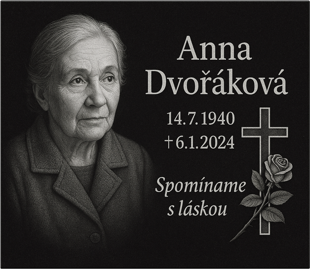 Epitafná gravírovaná doska čierna žula