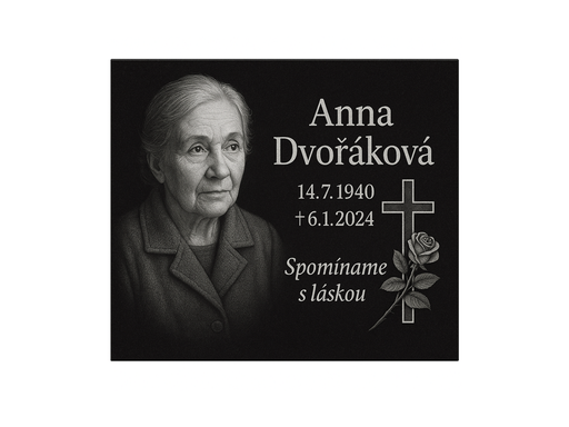 [6161] Epitafná gravírovaná doska čierna žula