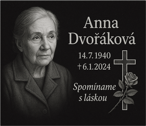 [6161] Epitafná gravírovaná doska čierna žula