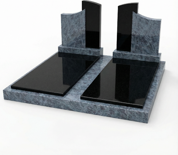 Dvojhrob žula Vizag Blue Nero