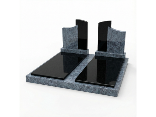 [6231] Dvojhrob žula Vizag Blue Nero