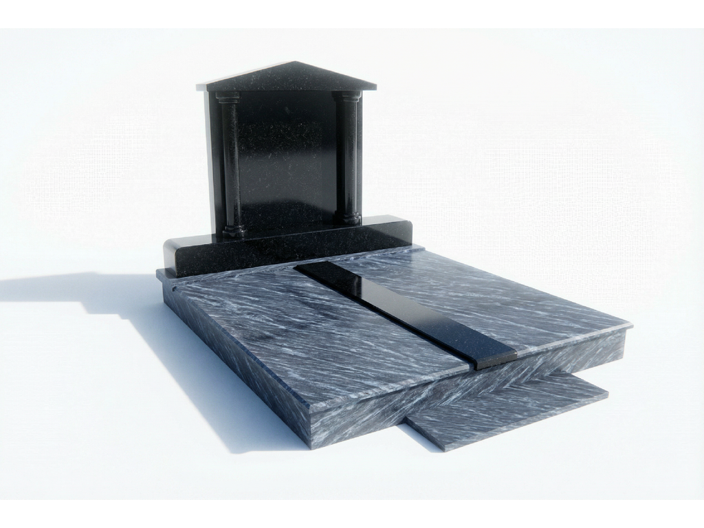 Dvojhrob žula Silk Blue Nero