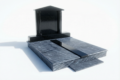 [6256] Dvojhrob žula Silk Blue Nero