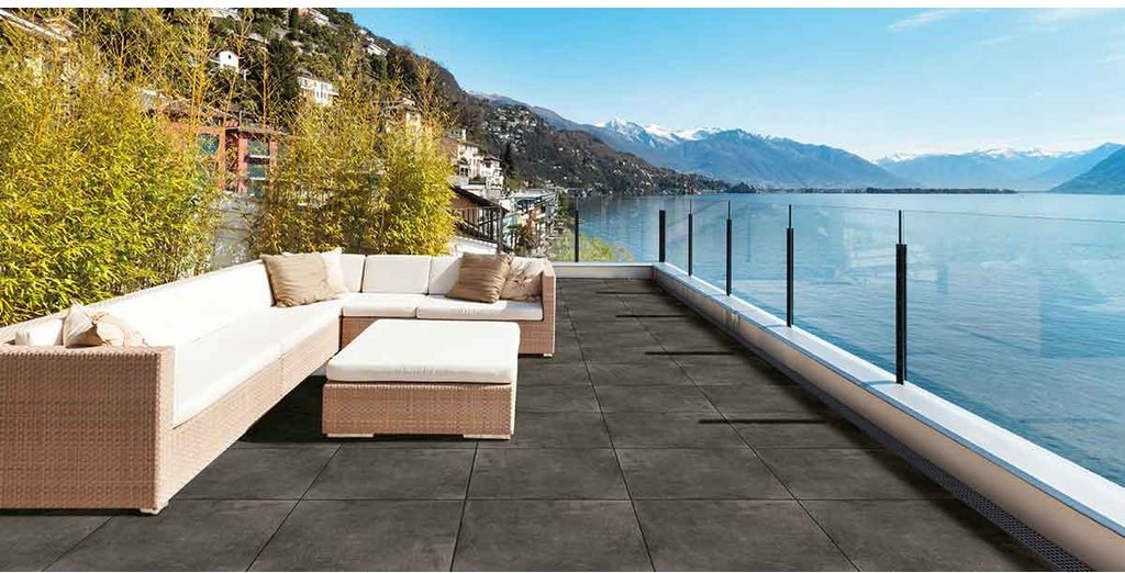 Außenplatten Cemento Black 3 cm