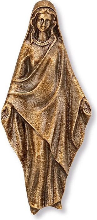 Bronzový reliéf Madona na náhrobok, 12,5×5,5 cm