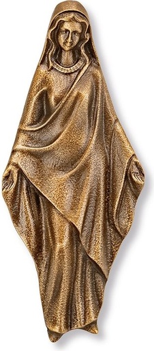 [ST-SK-0SYM49] Bronzový reliéf Madona na náhrobek, 12,5×5,5 cm