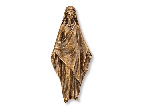 [ST-SK-0SYM49] Bronzový reliéf Madona na náhrobok, 12,5×5,5 cm