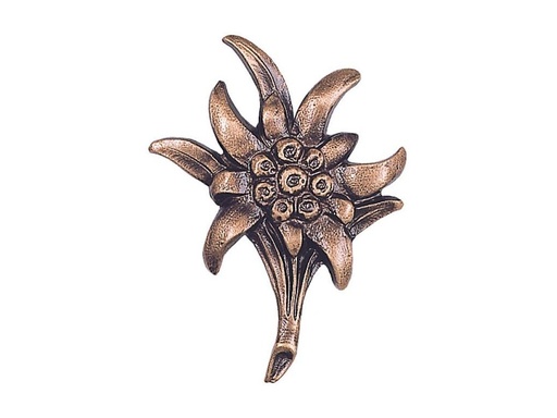 [ST-SK-15340] Bronzový Edelweiß na náhrobok, 7×5 cm