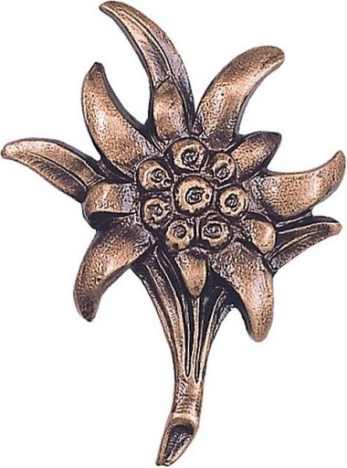 [ST-SK-15340] Bronzový Edelweiß na náhrobok, 7×5 cm