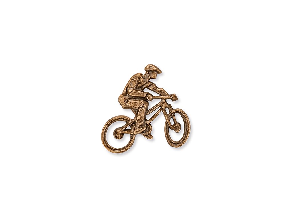 Bronzový reliéf cyklistu na horskom kole, 7×7,5 cm