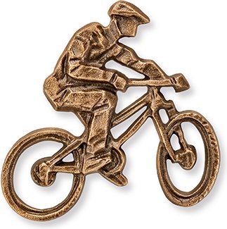 Bronzový reliéf cyklistu na horskom kole, 7×7,5 cm