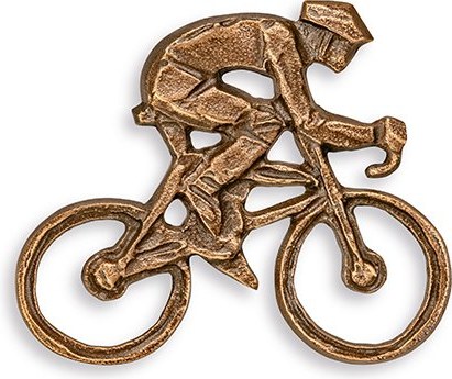 Bronzový reliéf cyklista na náhrobok, 6,5×8 cm alebo 9,5×11,5 cm