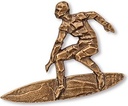 Bronzový reliéf Surfer na náhrobek, 7×8,5 cm nebo 11,5×14,5 cm