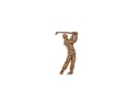 Bronzový reliéf Golfista na náhrobok, 9×4,5 cm