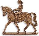 Bronzový reliéf Jazdkyňa na náhrobok, 8×8,5 cm alebo 13×13,5 cm