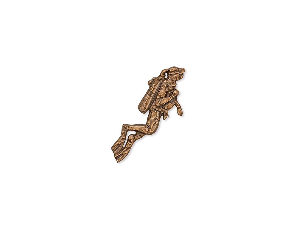 Bronzový reliéf Potápač na náhrobok, 9,5×4 cm alebo 16×6,5 cm