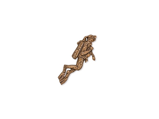 [ST-SK-18915] Bronzový reliéf Potápač na náhrobok, 9,5×4 cm alebo 16×6,5 cm