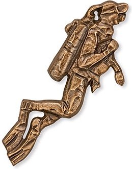 [ST-SK-18915] Bronzový reliéf Potápač na náhrobok, 9,5×4 cm alebo 16×6,5 cm