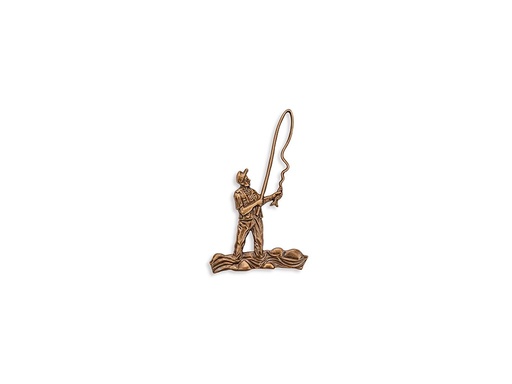 [ST-SK-18917] Bronzový reliéf Rybár na náhrobok, 14×8,5 cm alebo 19×11,5 cm
