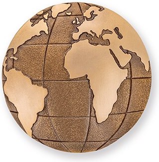 Bronze-Globus für Grabmal, Ø 9 cm oder 13 cm
