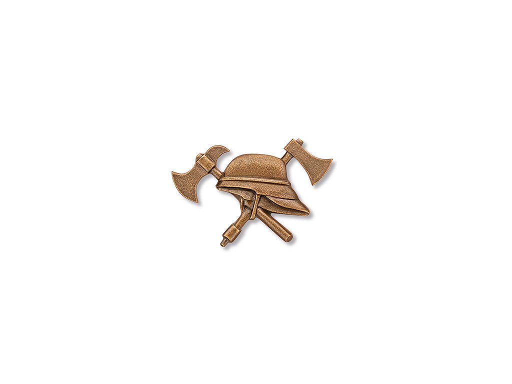 [ST-SK-18935] Bronzový symbol hasičov na náhrobok, 6×9 cm alebo 9,5×15 cm