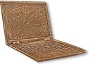Bronze-Relief Dekoration Laptop für Grabmal, 6×7,5 cm