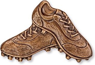 Bronzové futbalové kopačky na náhrobok, 6,5×9,5 cm alebo 10×14 cm