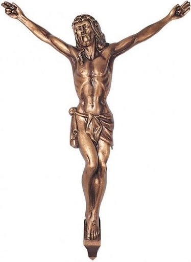 [ST-SK-19830] Bronzový Kristus na náhrobek, 15×13 cm až 36×28 cm