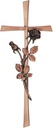 Náhrobný kríž Revant s ružou, bronz, 40×15 cm