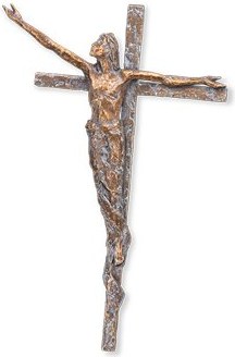 [ST-SK-20089] Bronzový Kristus na kříži, 38×23,5 cm