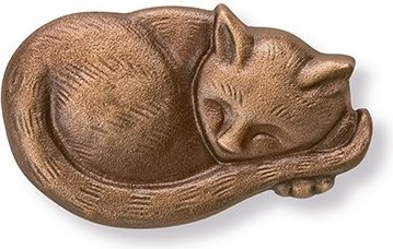 Bronzová spiacá mačka na náhrobok, 6×10 cm