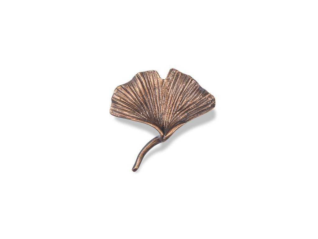 Bronzový list ginko na náhrobok, 9×9 cm