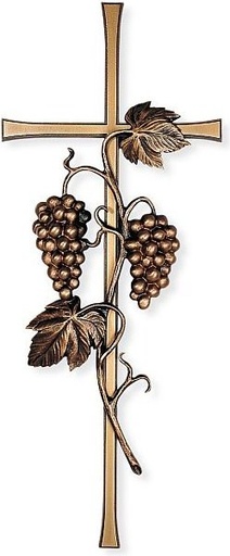 [ST-SK-20292] Náhrobní kříž Elegant s vinnou révou, 50×20 cm