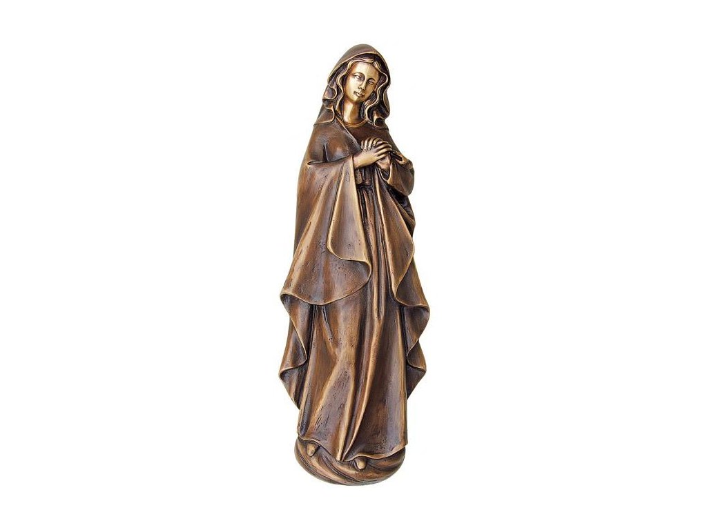 Bronzová Madona na náhrobok, 40×14 cm