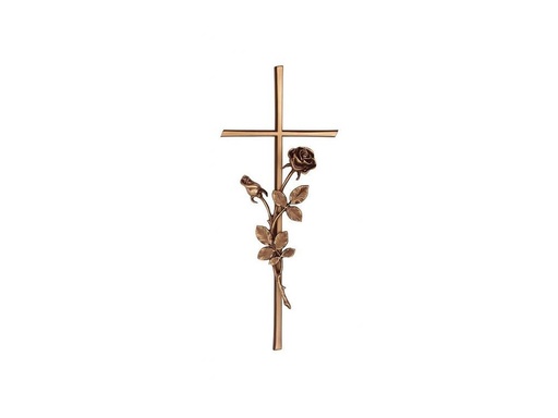 [ST-SK-20406] Náhrobný kríž Karund s ružou, bronz, 40–60 cm