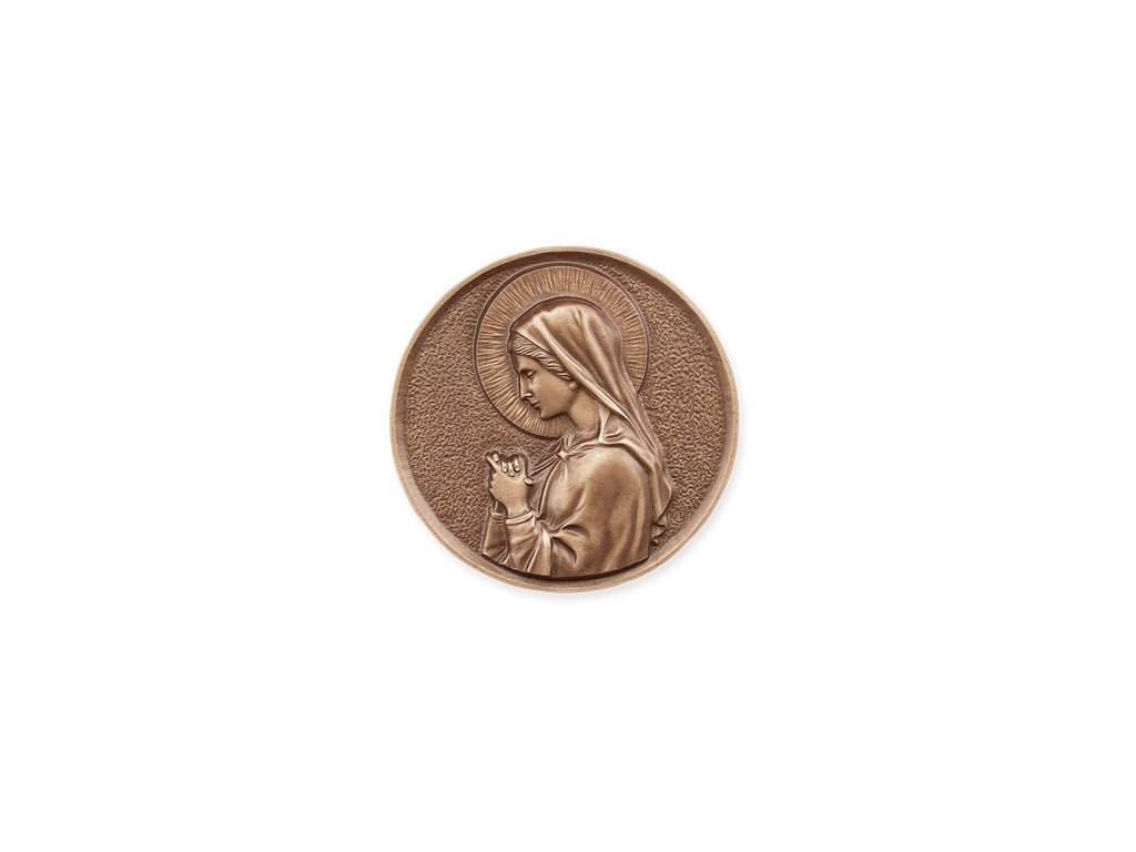 Bronzová Madona na náhrobok, Ø 12 cm