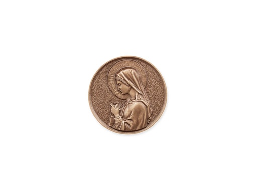 [ST-SK-20454] Bronzová Madona na náhrobok, Ø 12 cm