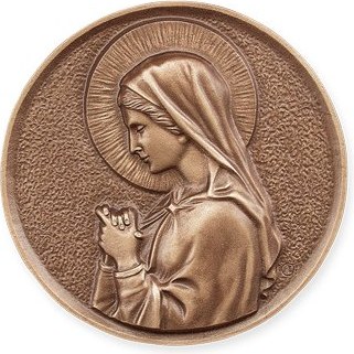 [ST-SK-20454] Bronzová Madona na náhrobok, Ø 12 cm