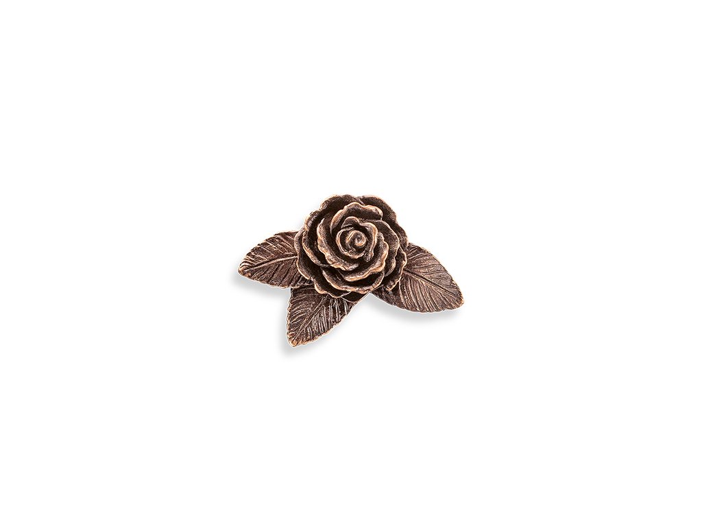 Bronzová ruža na detský náhrobok, 4×6 cm