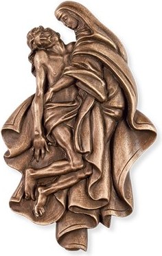 [ST-SK-20496] Bronzová Pieta na náhrobok, 11×7 cm