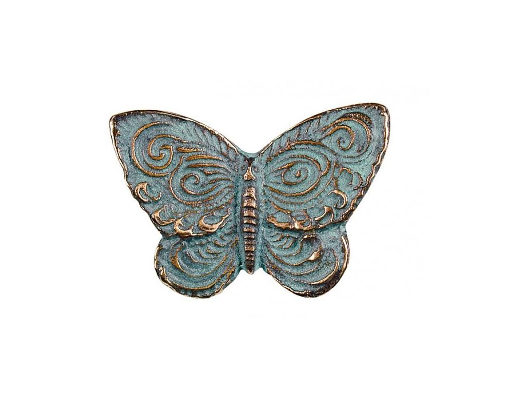Bronzový motýľ na náhrobok, 4×5 cm