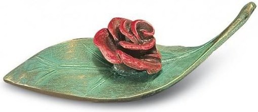 [ST-SK-20561] Bronzová ruža na liste, 4×13 cm