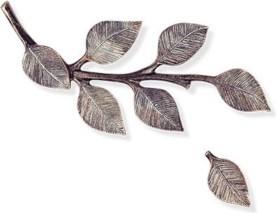 Bronzový vetvienkový reliéf na náhrobok, 12×5 cm alebo 20×9 cm