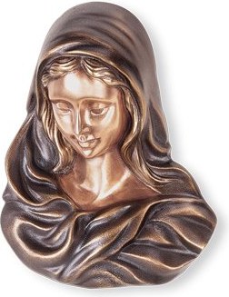 Bronzová Madona na náhrobek, 15×12×6 cm