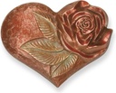 Bronzové srdce s růží na náhrobek, 5×7 cm nebo 7×9 cm