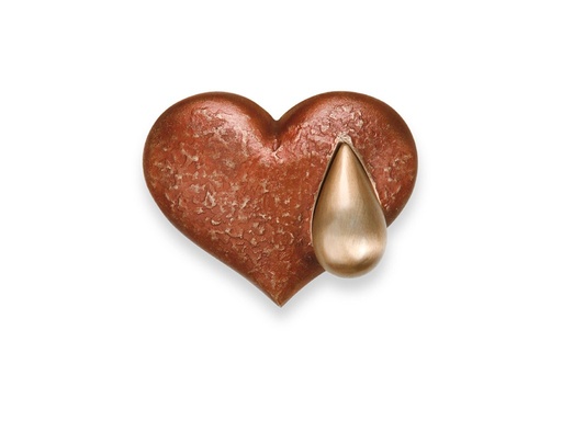 [ST-SK-20651] Bronzové srdce so slzou na náhrobok, 5×7 cm alebo 7×9 cm