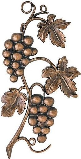 [ST-SK-20680] Bronzový reliéf vinného listí na náhrobek, 25×14 cm